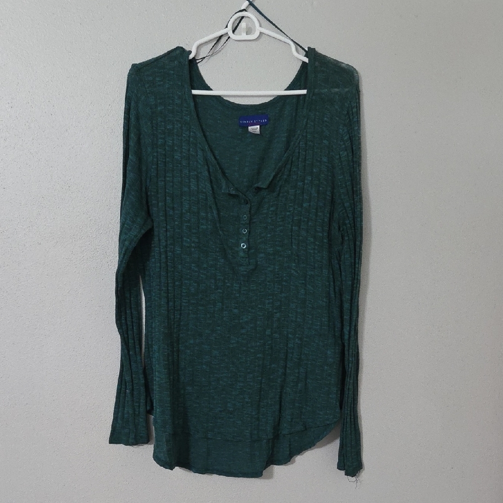 Sears Deep Green Textured Blouse